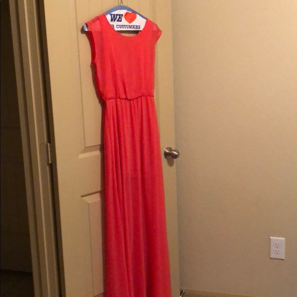 Coral maxi dress
